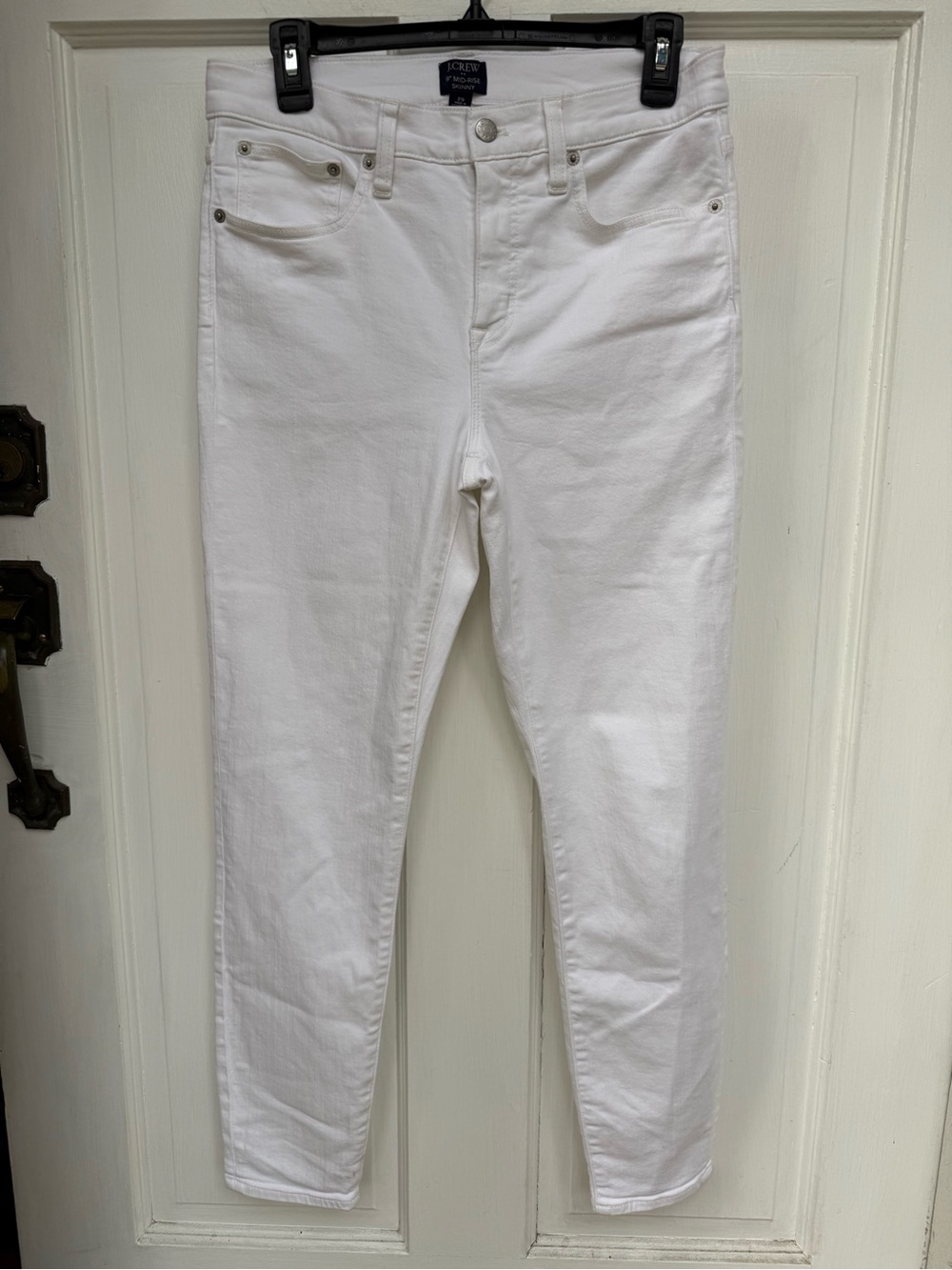 J. Crew White 9” Mid-Rise Skinny Jeans